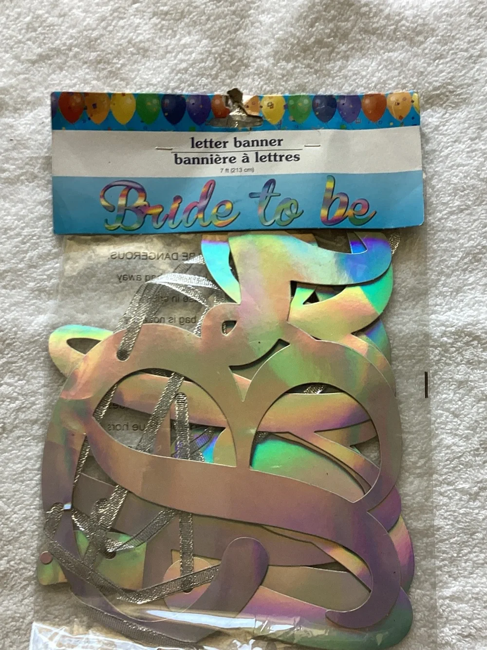 Bride to Be Letter Banner - Holographic Silver